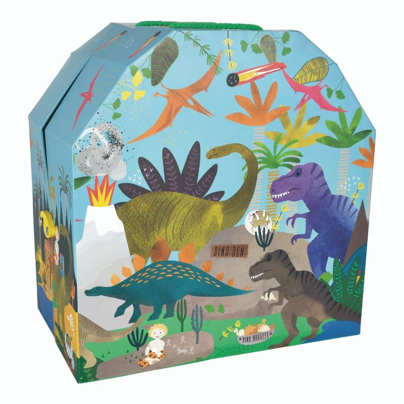 Play Box with Wooden Pieces - Dinosaur