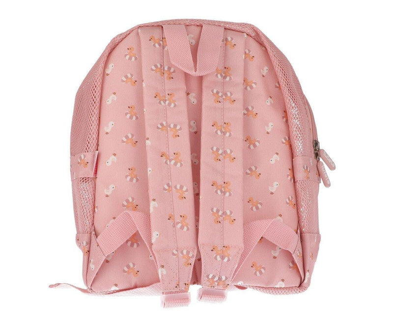 Beach Mesh Backpack, Ducks - Pink