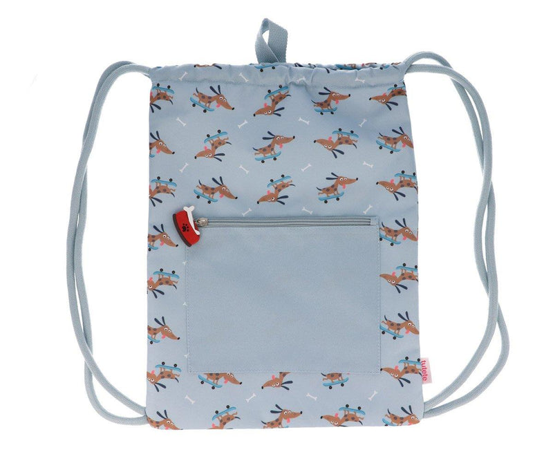Tutete - Drawstring Bag with Waterproof Interior Skater Dog - Swanky Boutique