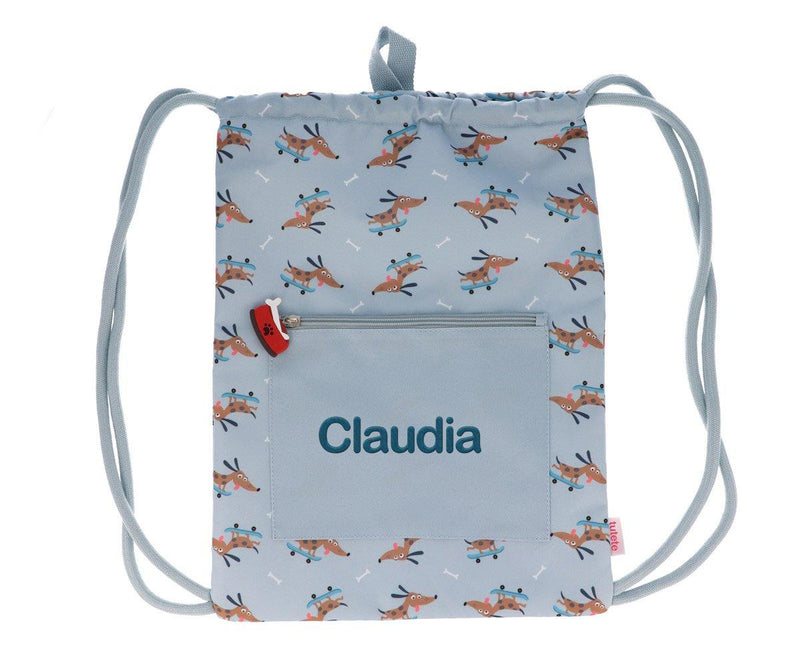 Tutete - Drawstring Bag with Waterproof Interior Skater Dog - Swanky Boutique