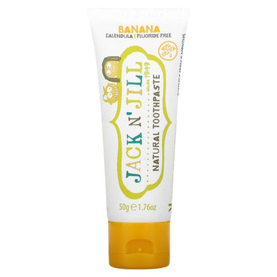 jack n' jill - baby toothpaste natural  vegan banana flavour 50g - swanky boutique malta