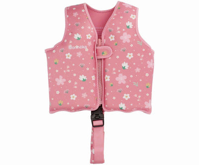 Tutete - Swim Float Vest with Mesh Bag Pink Flowers 3-6 Years - Swanky Boutique