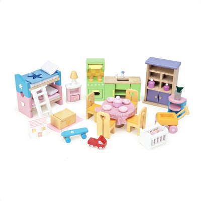 Le Toy Van - Dolls House Accessories 37 Pieces Daisylane Starter Furniture Set - Swanky Boutique