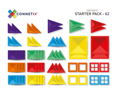 Connetix - Magnetic Tiles Rainbow Starter Pack 60 Pieces - Swanky Boutique