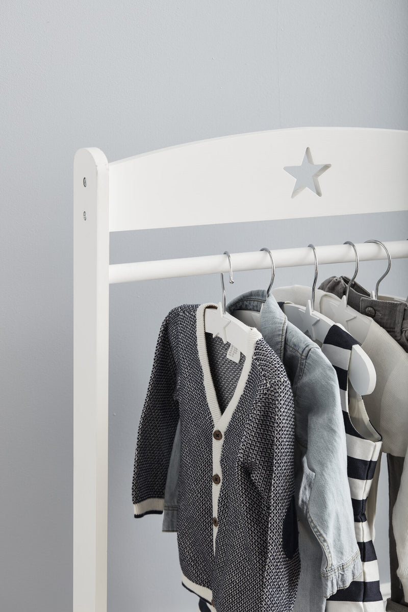 Clothing Rail, Star - White