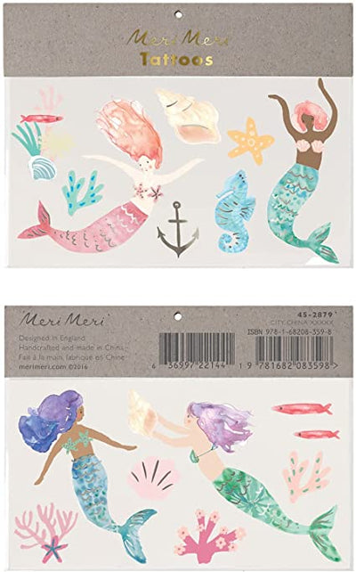 meri meri - tattoos 2 pack mermaids - swanky boutique malta