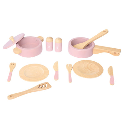 stoy - Kitchen Accessories, Cooking Play Set 10 Pieces - Pink - swanky boutique malta