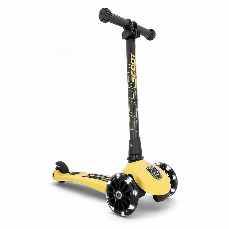 Scoot & Ride - Scooter Highwaykick 3 LED Lights Yellow Lemon (3-6 Years Old) - Swanky Boutique