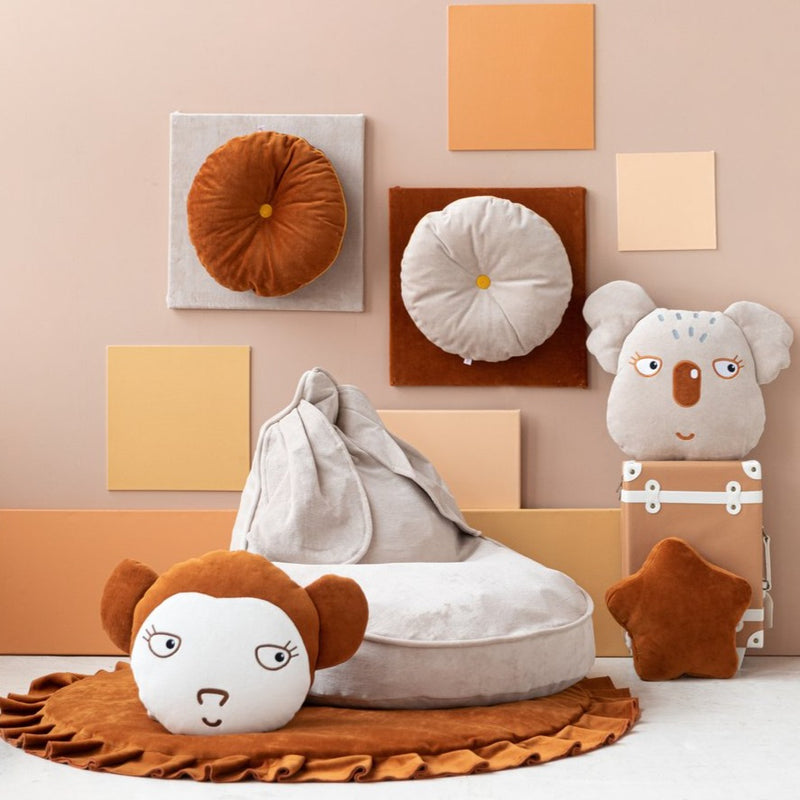 Beanbag Bunny Ears, Velvet - Dusty Beige