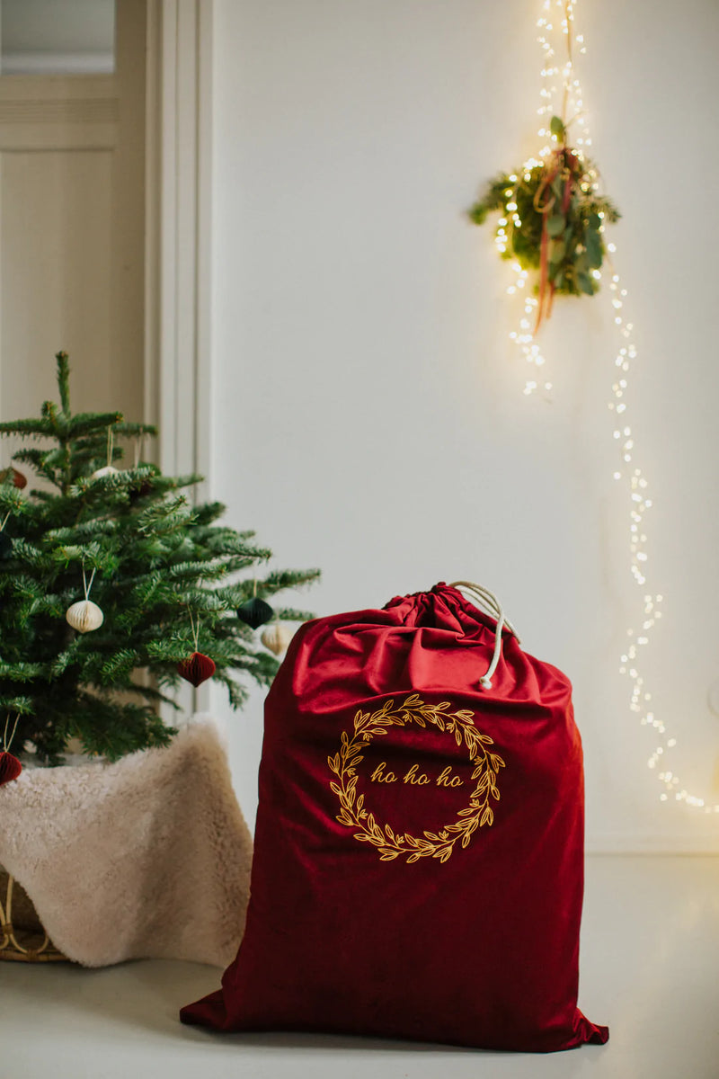 Christmas Sack, Velvet - Red
