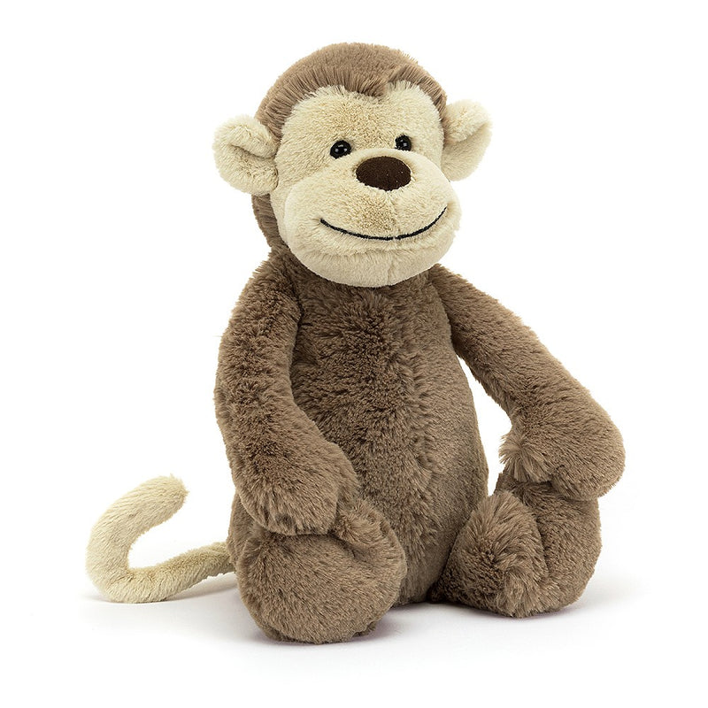 jellycat - soft toy bashful monkey various sizes - swanky boutique malta