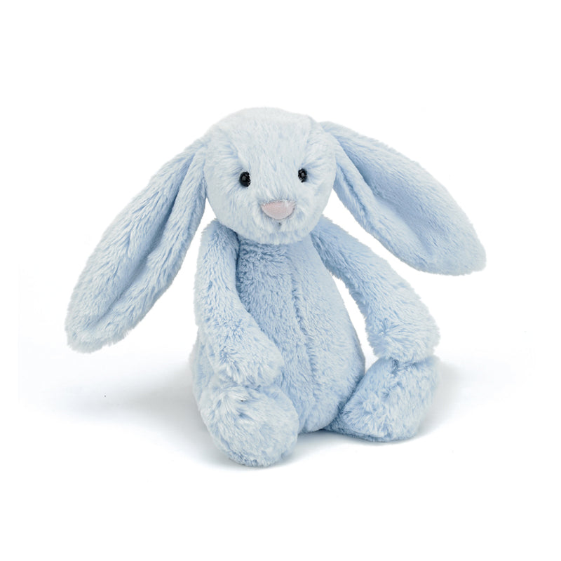 jellycat - soft toy bashful bunny blue medium h31cm- swanky boutique malta