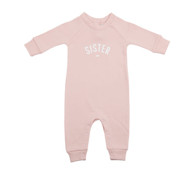 Bob & Blossom - Babygrow "Sister" Blush Pink - Swanky Boutique