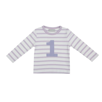 Bob & Blossom - T Shirt Long Sleeved Violet Number 1 1-2 years - Swanky Boutique