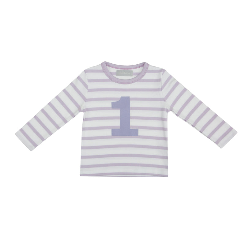 T-Shirt, Long Sleeved, Striped - Violet Number 1 (1-2 Years)