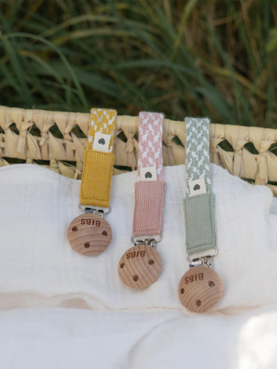 BIBS - Pacifier Clip Braided Blush Ivory - Swanky Boutique