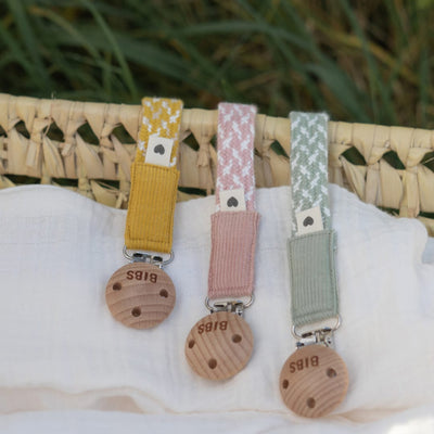 BIBS - Pacifier Clip Braided Blush Ivory - Swanky Boutique