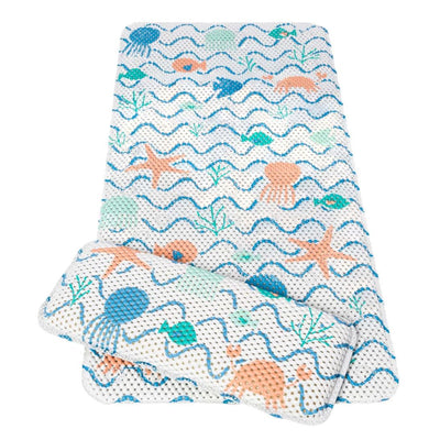 Clevamama - Bath mat with Kneeling Cushion Extra Long Under The Sea - Swanky Boutique