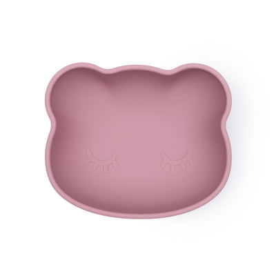 We Might Be Tiny - Bowl Bear Stickie Suction with Lid Dusty Rose - Swanky Boutique