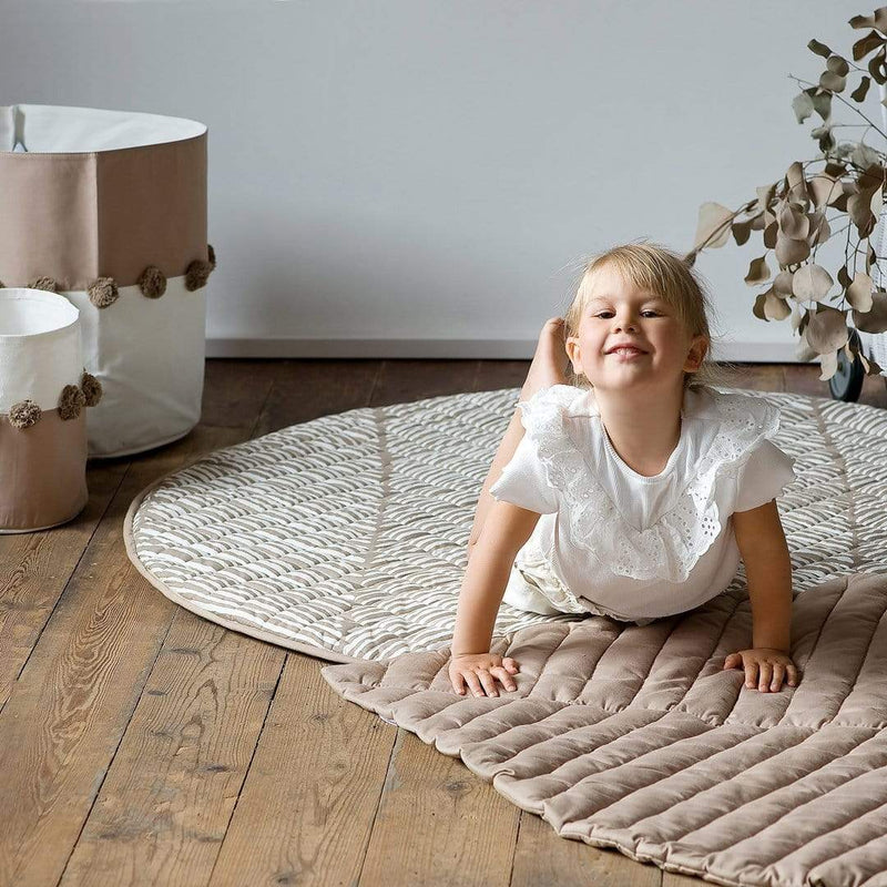 toddlekind - Quilted Cotton Reversible Playmats | Tan (123cm) - swanky boutique malta