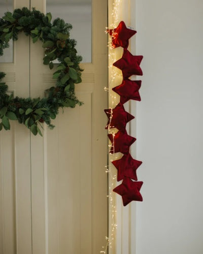 Betty's Home - Garland Velvet Stars Red - Swanky Boutique