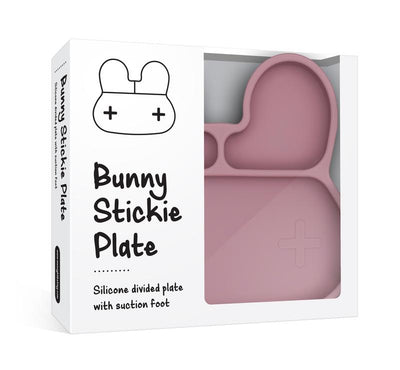 Plate, Bunny Stickie Suction - Dusty Rose