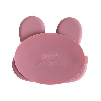 Plate, Bunny Stickie Suction - Dusty Rose
