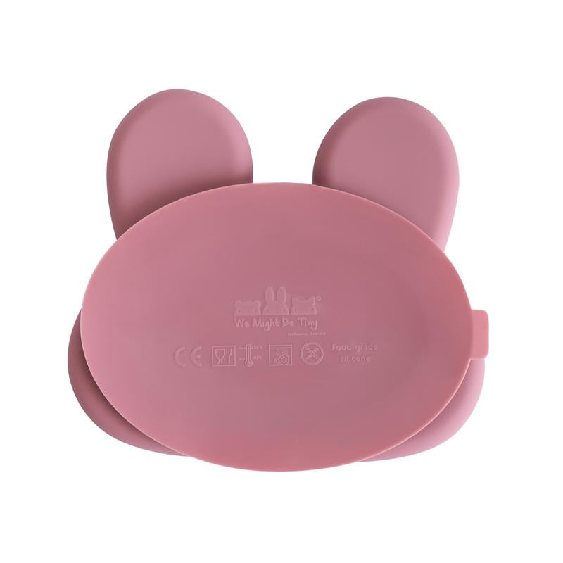 We Might Be Tiny - Plate Bunny Stickie Suction Dusty Rose - Swanky Boutique