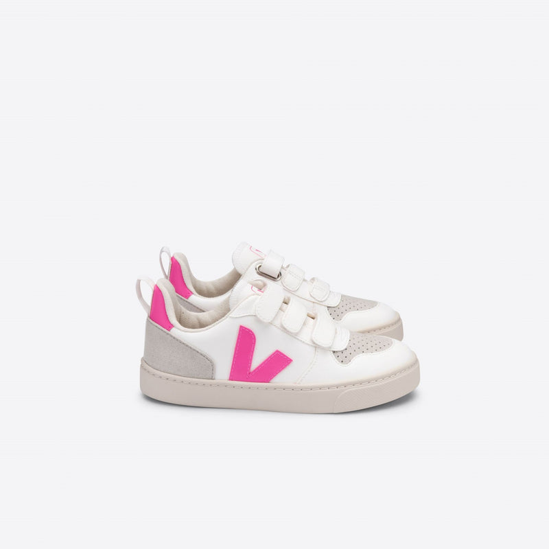 Veja Kids Shoes, V-10 Velcro - White Sari