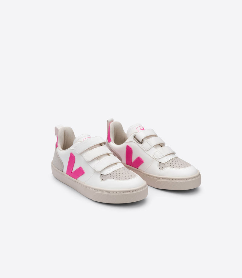 veja - Veja Kids Shoes, V-10 Velcro - White Sari - swanky boutique malta