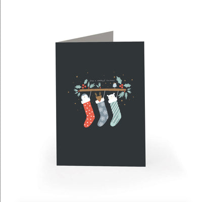 swanky boutique malta -Greeting Card - Christmas Stockings