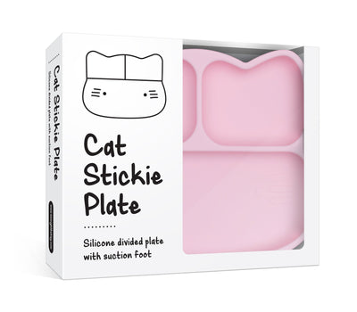 We Might Be Tiny - Plate Cat Stickie Suction Powder Pink - Swanky Boutique