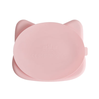 We Might Be Tiny - Plate Cat Stickie Suction Powder Pink - Swanky Boutique