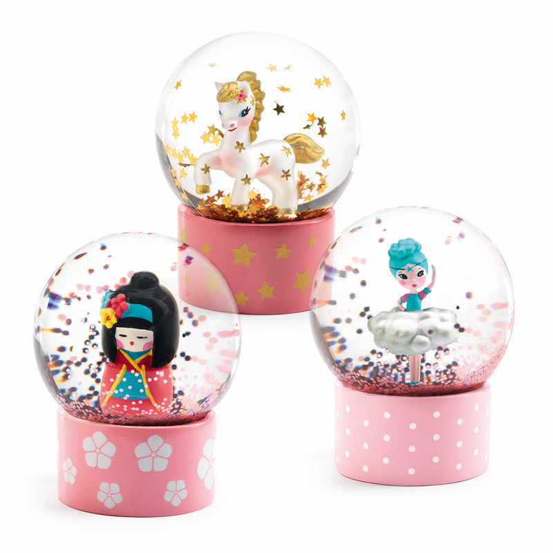 djeco - snow globe mini kokeshi - swanky boutique malta