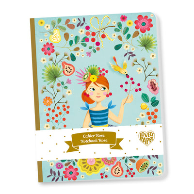 djeco - notebook lined pages rose - swanky boutique malta