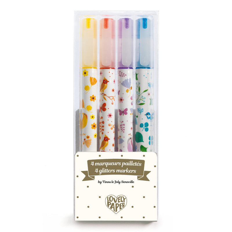 Markers, 4 Pack - Glitter