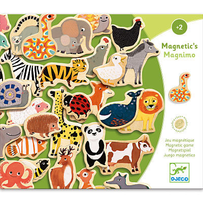 Magnetic Wooden Play Set, 36 Pieces - Animal (2+ Years)