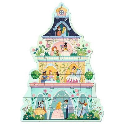 djeco - jigsaw puzzle large 36 pieces princess tower 4+ years - swanky boutique malta