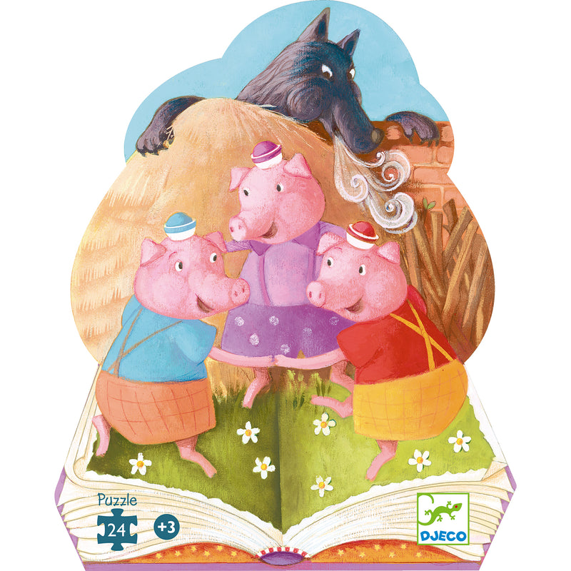 djeco - jigsaw puzzle 24 pieces the 3 little pigs 3+ years - swanky boutique malta