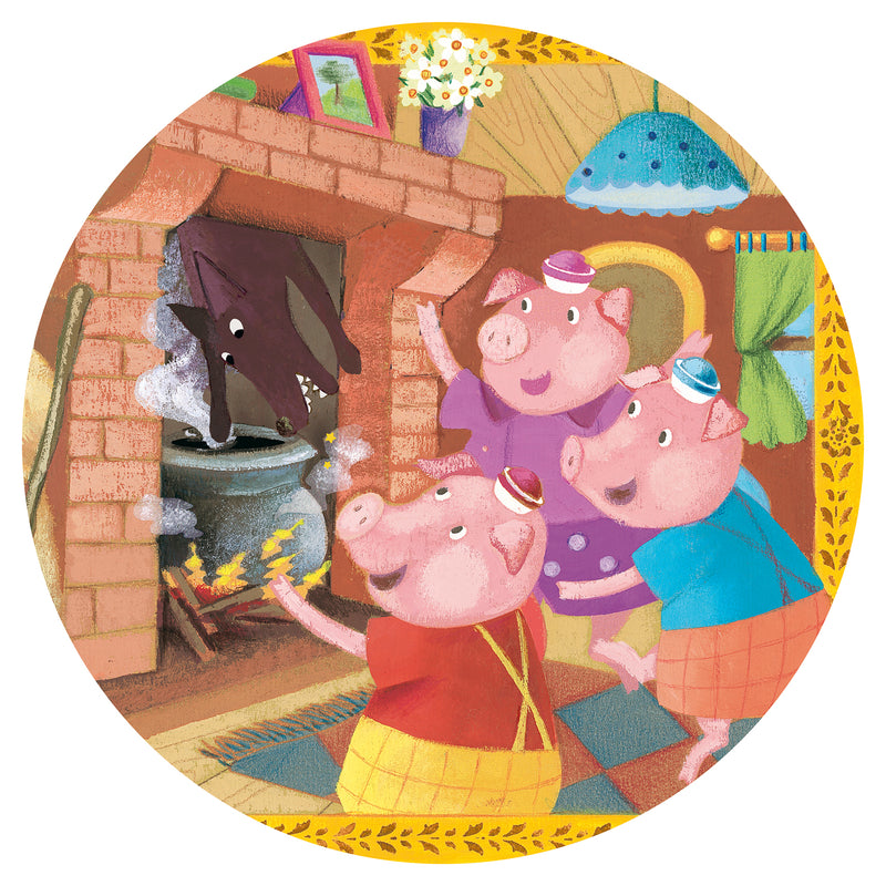 djeco - jigsaw puzzle 24 pieces the 3 little pigs 3+ years - swanky boutique malta