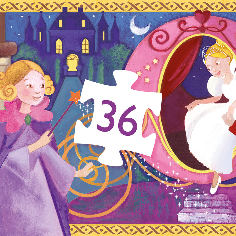 djeco - jigsaw puzzle 36 pieces cinderella 4+ years - swanky boutique malta