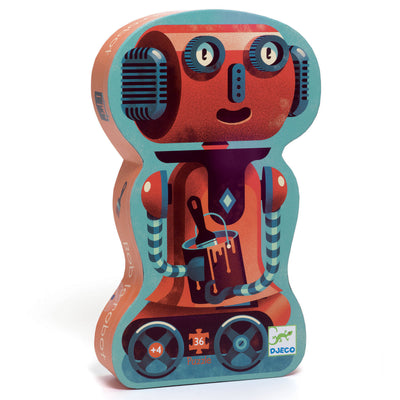 djeco - jigsaw puzzle 36 pieces bob the robot 4+ years - swanky boutique malta