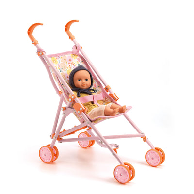 Djeco - Doll's Stroller Foldable Flowers - Swanky Boutique