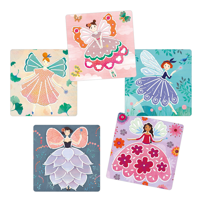 djeco - stencils 5 pack fairies 4+ years - swanky boutique malta