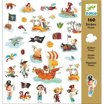 djeco - sticker sheets 160 stickers pirates - swanky boutique malta