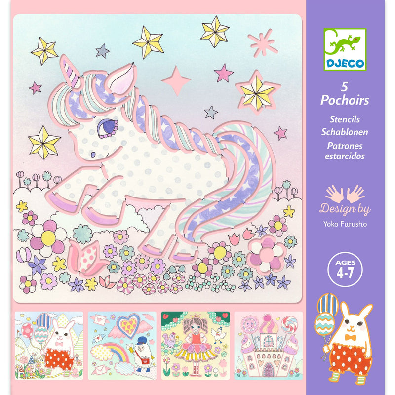 Stencils, 5-Pack - Unicorn (4+ years)