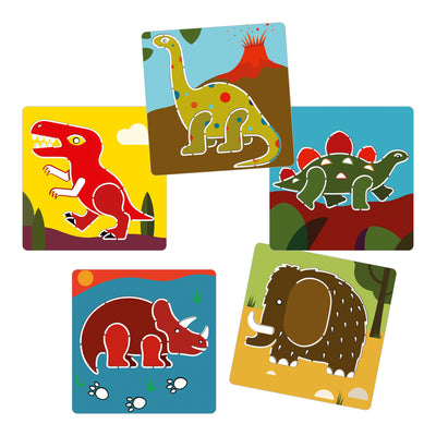 djeco - stencils 5 pack dinosaurs 4+ years - swanky boutique malta