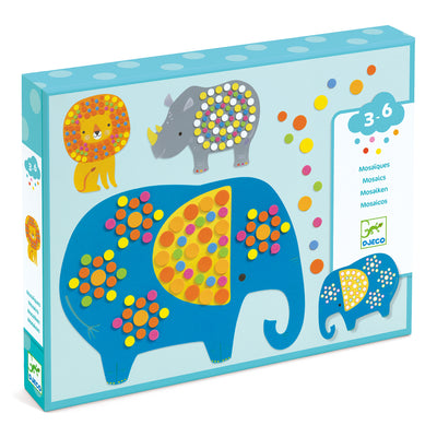 djeco - mosaic collage activity box jungle animals 3+ years - swanky boutique malta