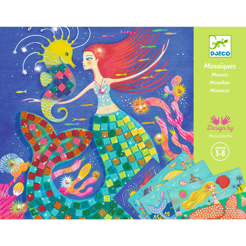 djeco - mosaic collage box 4 pictures mermaid&