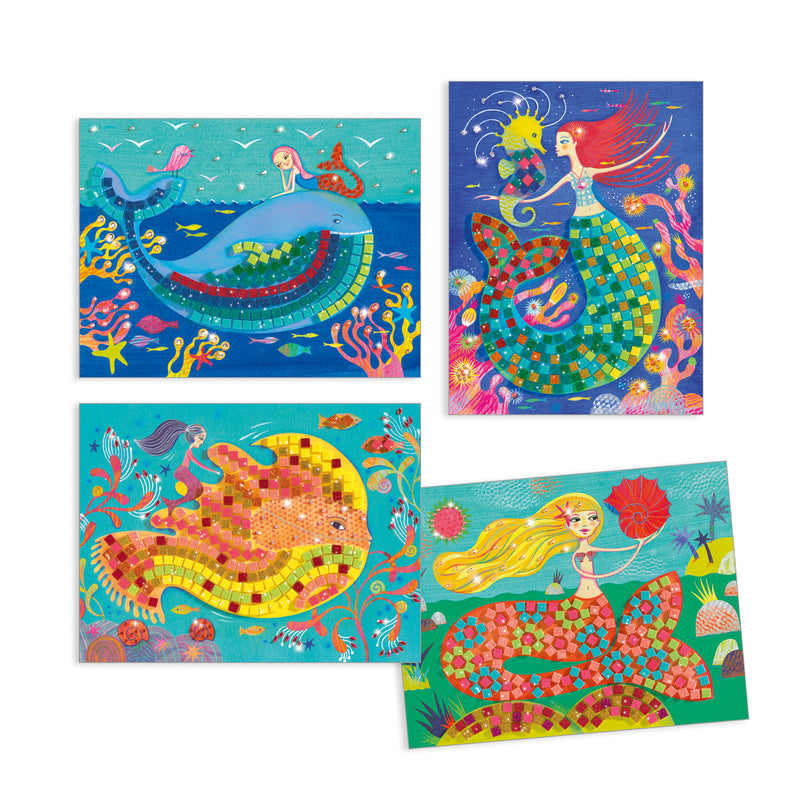 djeco - mosaic collage box 4 pictures mermaid&